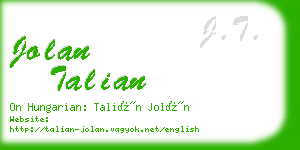 jolan talian business card